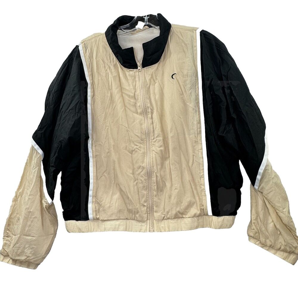 Zyia Active Color Block Windbreaker Jacket Womens Size Medium Cropped Full Zip